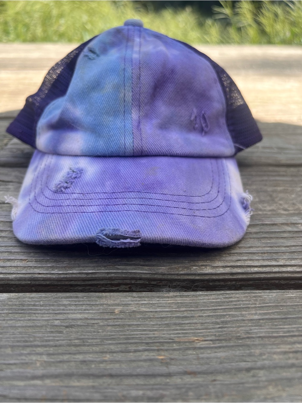 C.C Kids Purple Blue Tie-Dye Trucker Hat